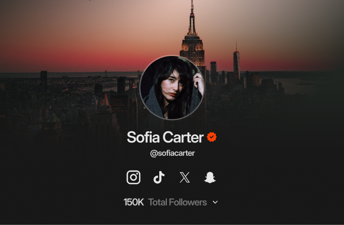 Creator profile preview